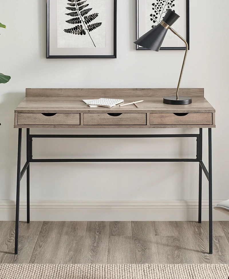 Walker Edison 42" 3 Drawer Angled Front Desk