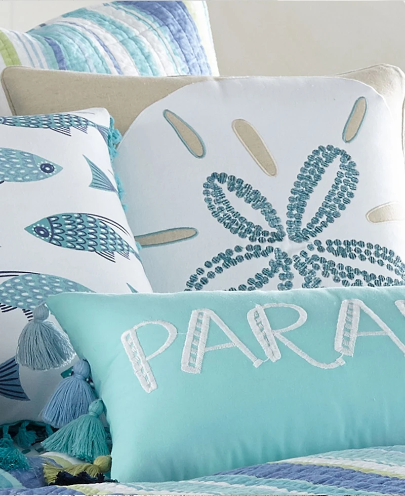 Levtex Laida Beach Sand Dollar Decorative Pillow, 18" x 18"