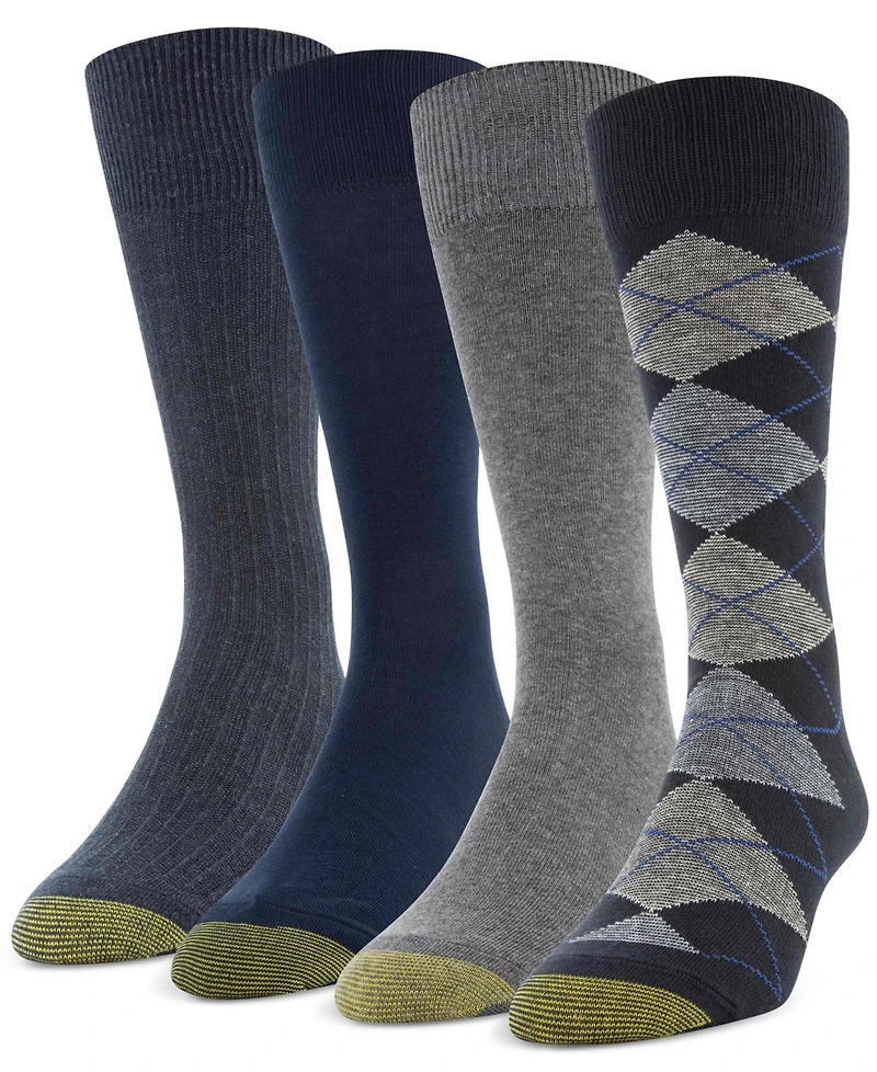 Men's 4-Pack Casual Argyle Crew Socks, Created for Macy's