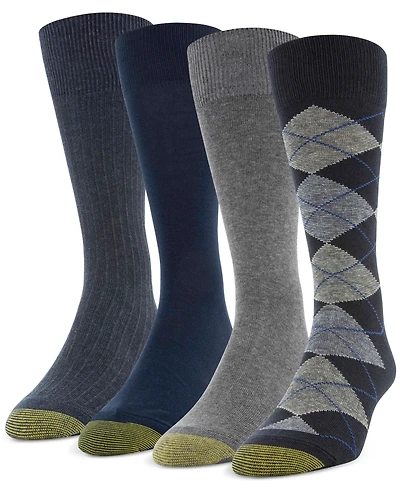 Men's 4-Pack Casual Argyle Crew Socks, Created for Macy's