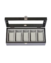 Mele Co. Tate Glass Top Wooden Watch Box in Java Finish