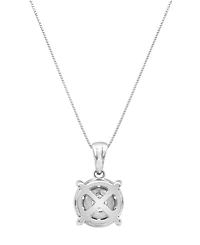 Diamond Halo 18" Pendant Necklace (3/4 ct. t.w.) 14k White, Yellow or Rose Gold