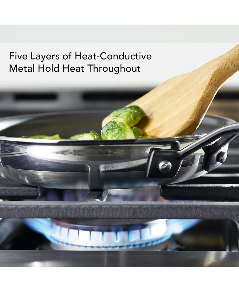 KitchenAid 5-Ply Clad Stainless Steel Nonstick Induction Frying Pan, 8.25", Polished Stainless Steel