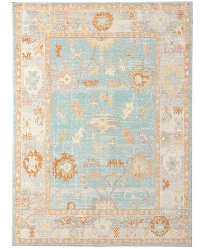 Amer Rugs Bohemian Bhm-3 Aqua and Beige 5'1" x 7'6" Outdoor Area Rug