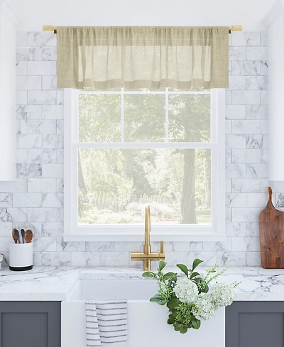 Slub Textured Linen Blend Cafe Curtain Valance