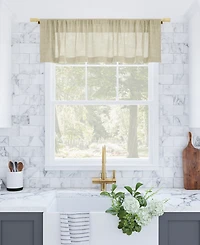 Slub Textured Linen Blend Cafe Curtain Valance