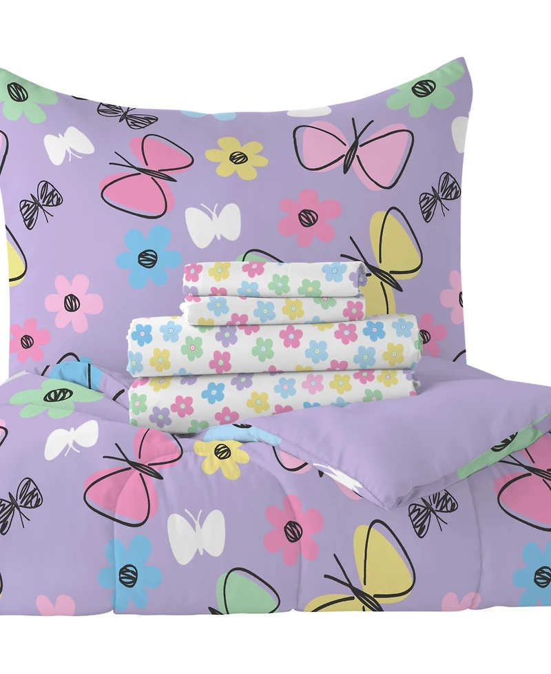 Dream Factory Kids Sweet Butterfly Comforter Set, Twin