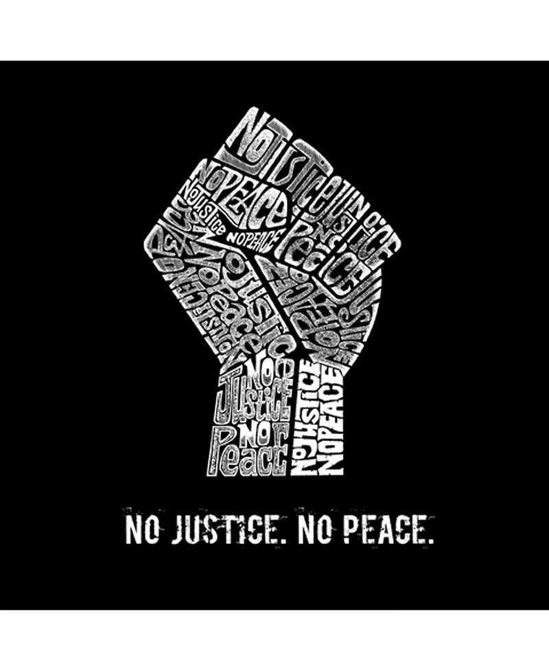 La Pop Art Men's No Justice, Peace Word T-Shirt