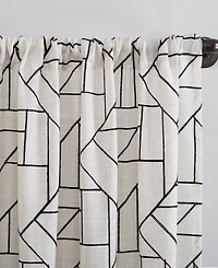 Jigsaw Embroidery Linen Blend Curtain