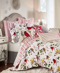 Levtex Joybirds Watercolor Etched Reversible Quilt, Full/Queen