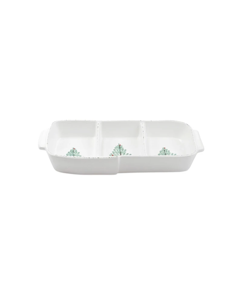 Vietri Lastra Holiday Small Three-Part Server