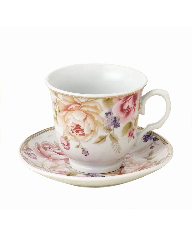 Lorren Home Trends 8 Piece 8oz Coffee Cup and Saucer Set