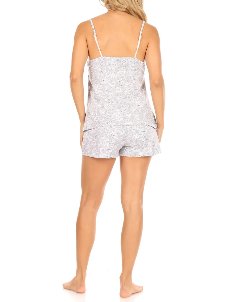 Tahari Women's Strappy Cami and Shorts 2 Piece Pajama Set
