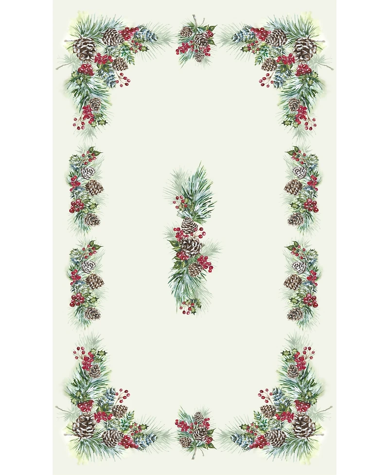 Laural Home Winter Garland Tablecloth -70" x 120"