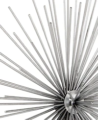 CosmoLiving by Cosmopolitan Set of 3 Silver Tin Contemporary Abstract Wall Decor, 6", 9", 12"