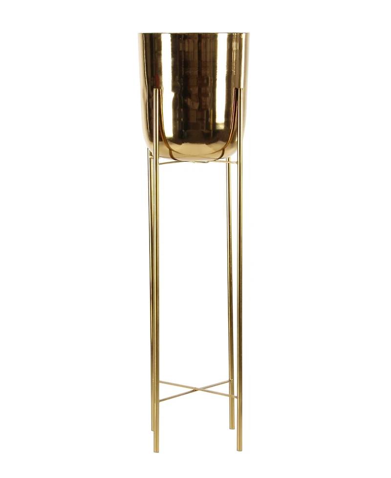 CosmoLiving by Cosmopolitan Set of 2 Gold Metal Glam Planter, 39", 46"