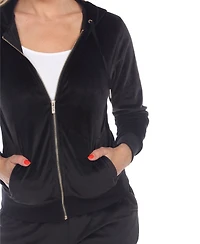 White Mark Women's Velour Tracksuit Loungewear 2pc Set