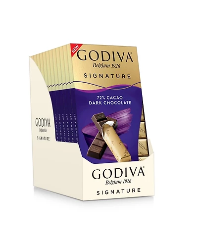 Godiva Set of 12, Signature Cacao Dark Chocolate Mini Bars
