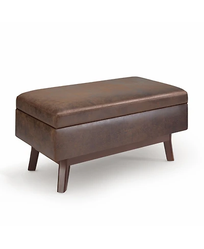Owen Mid Century Modern Rectangle Small Rectangular Storage Ottoman