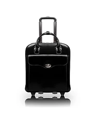 McKlein Melrose 15" Top Grain Cowhide Leather Vertical Wheeled Ladies' Laptop Briefcase