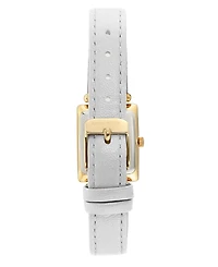 Anne Klein Gold-Tone and White Leather Strap Watch 21.5mm