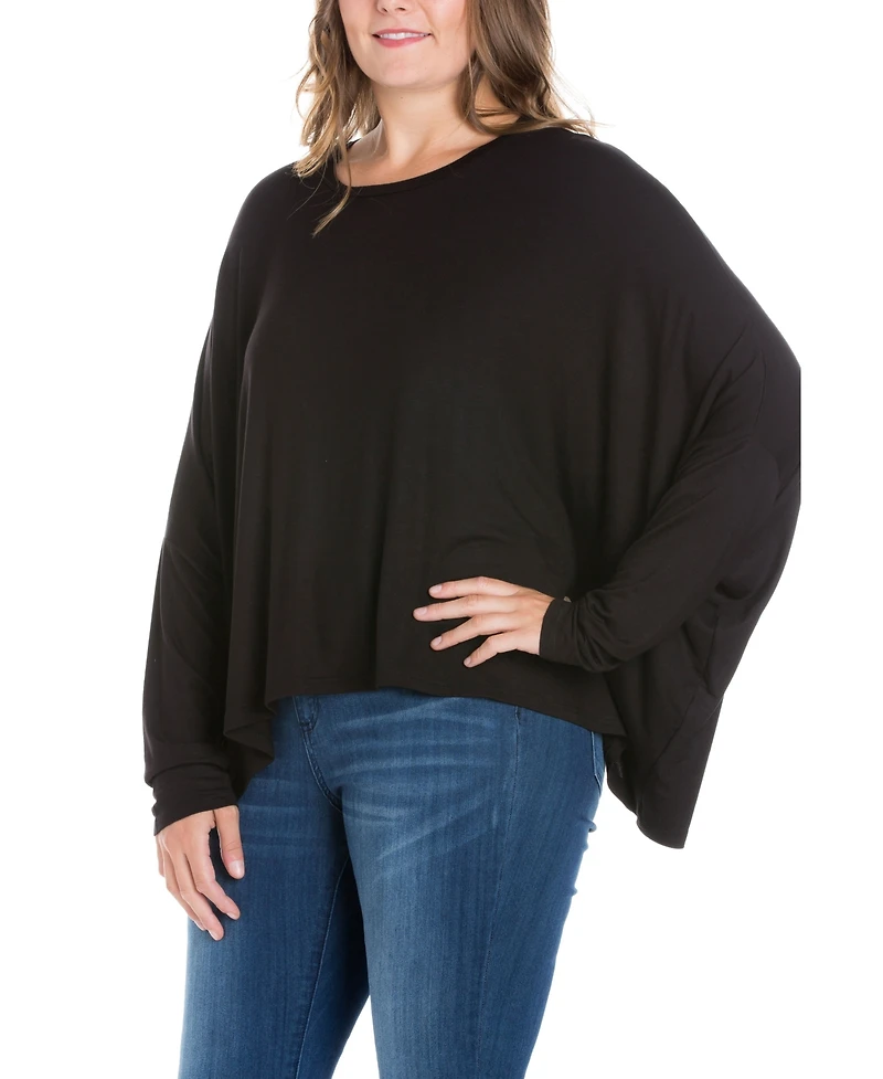 Women's Plus Oversized Long Sleeves Dolman Top