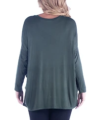 Women's Plus Oversized Long Sleeves Dolman Top
