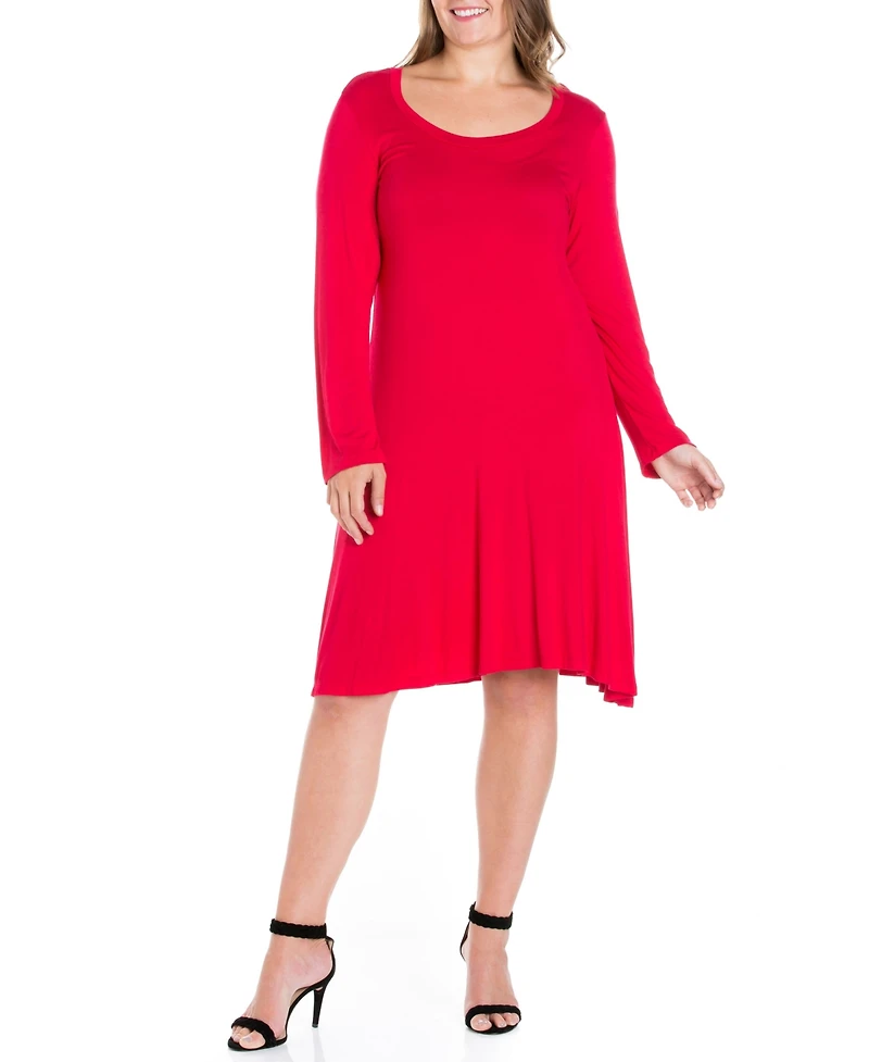 24seven Comfort Apparel Plus Flared Dress