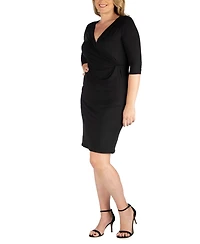 24seven Comfort Apparel Plus Wrap Dress