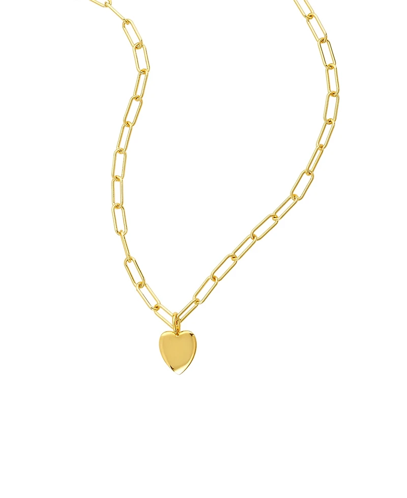 Adornia Paperclip Chain Necklace with Heart