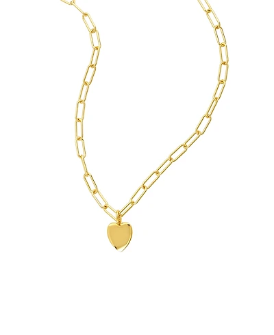 Adornia Paperclip Chain Necklace with Heart