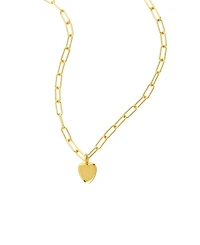 Adornia Paperclip Chain Necklace with Heart