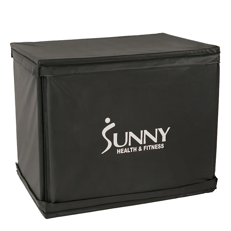 Sunny Health & Fitness Wood Plyo Box with Removable Foam Cover, 500lb Weight Capacity and 3 in 1 Height Adjustment - 30"/24"/20"