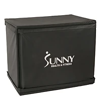 Sunny Health & Fitness Wood Plyo Box with Removable Foam Cover, 500lb Weight Capacity and 3 in 1 Height Adjustment - 30"/24"/20"