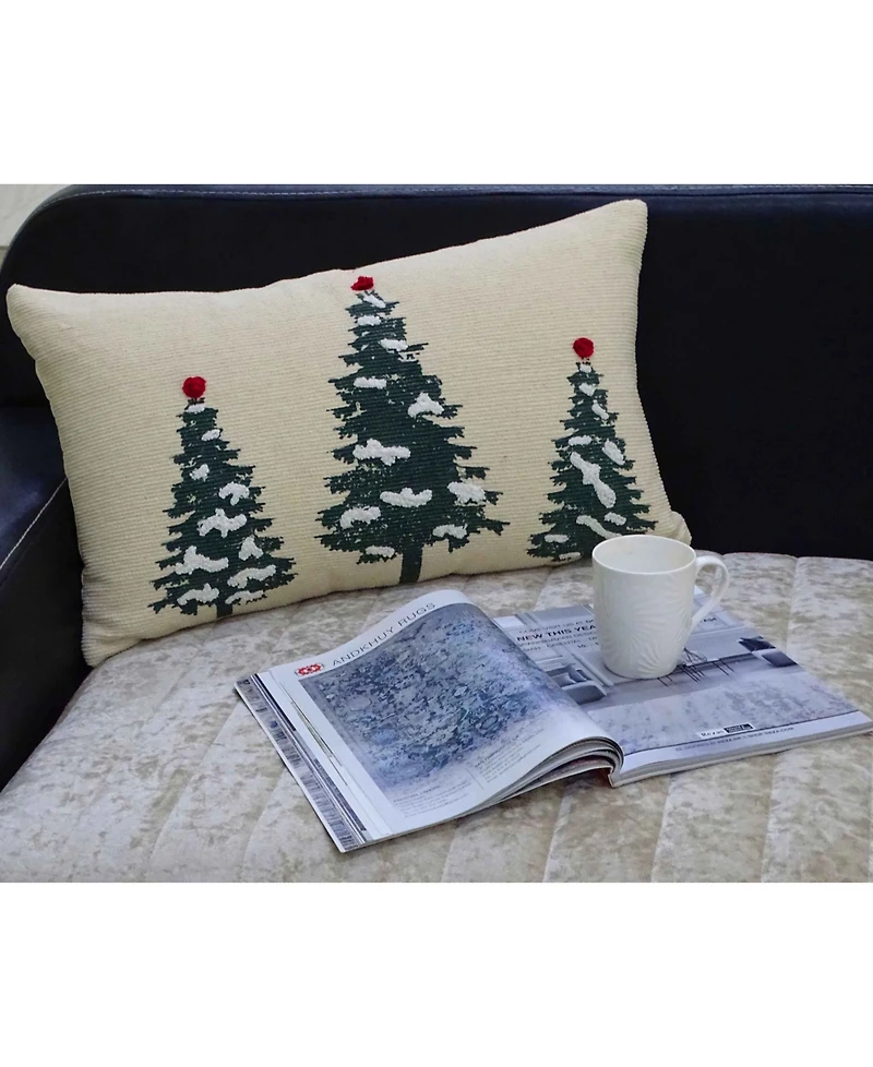 Vibhsa Evergreen Trees Decorative Pillow, 14" x 24"