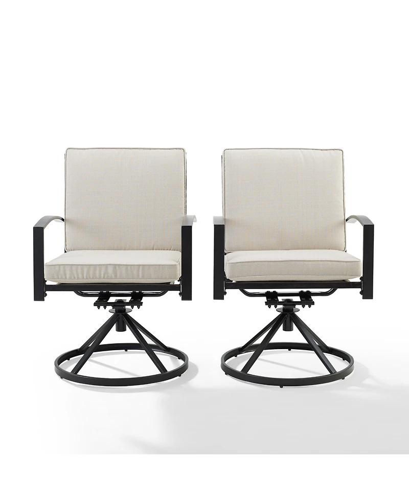 Kaplan 2 Piece Outdoor Dining Swivel Chair Set