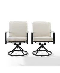 Kaplan 2 Piece Outdoor Dining Swivel Chair Set