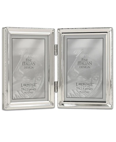 Metal Double Picture Frame with Inner Beading, 3.5" x 5"