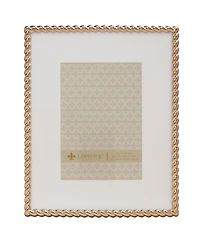 High Quality Polished Cast Metal Picture Frame - Rope Design with Mat, 8" x 10"