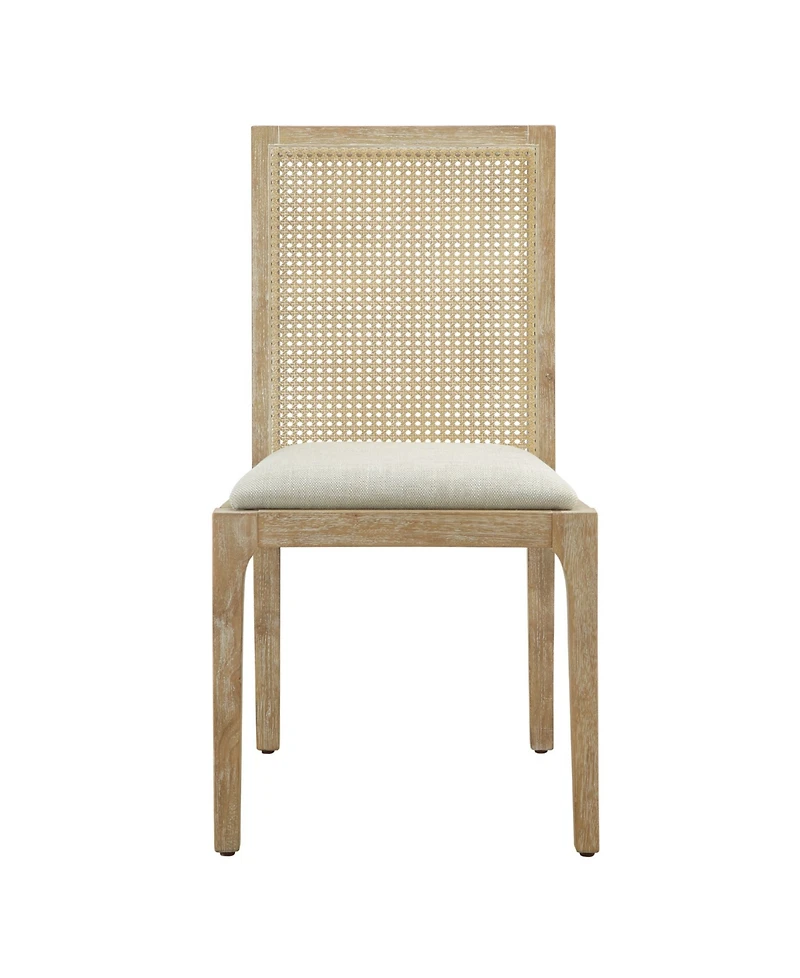 Madison Park Canteberry Farmhouse Solid Wood Cane-inset Dining Chair with Cushioned Seat, Set of 2