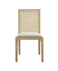 Madison Park Canteberry Farmhouse Solid Wood Cane-inset Dining Chair with Cushioned Seat, Set of 2
