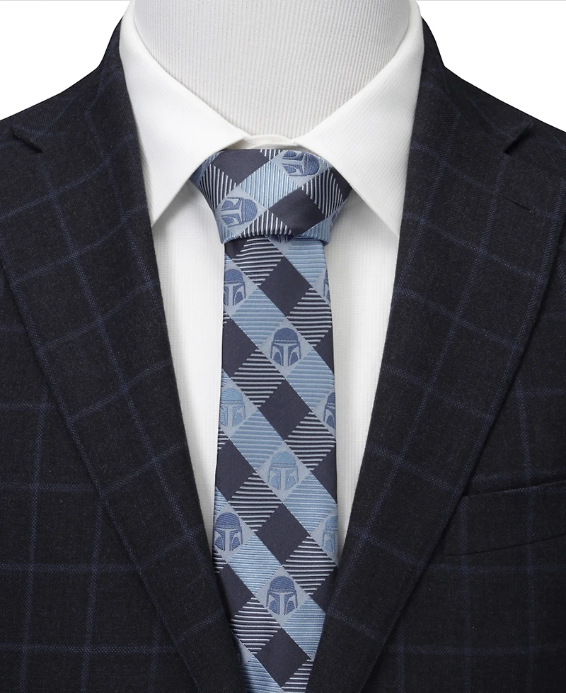 Star Wars Mando Helmet Check Men's Tie