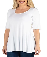 Women's Elbow Sleeve Swing Tunic Top