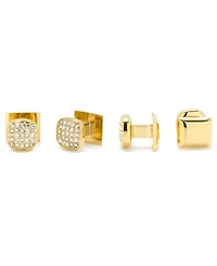 Men's Pave Cufflink and Stud Set