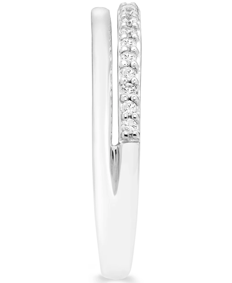 Diamond Split Band (1/8 ct. t.w.) 14K White and Rose Gold, Yellow Gold or