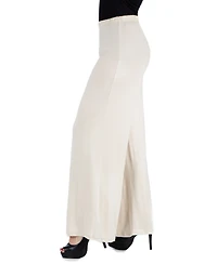 24Seven Comfort Apparel Women Comfortable Solid Color Palazzo Pants