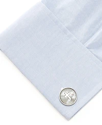 Men's Cross Mother of Pearl Stainless Steel Cufflinks