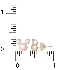 Disney Children's Cultured Freshwater Pearl Mouse Stud Earrings in 14k Gold