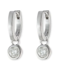Lauren Ralph Lauren Sterling Silver Cubic Zirconia Huggie Earring