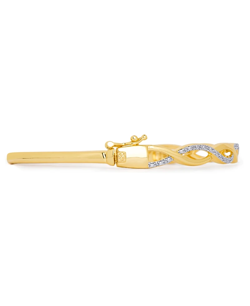Diamond Accent Infinity Bangle in Gold-Plate
